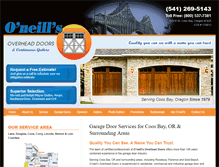 Tablet Screenshot of oneillsgaragedoors.com